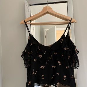 Zara cold shoulder floral top